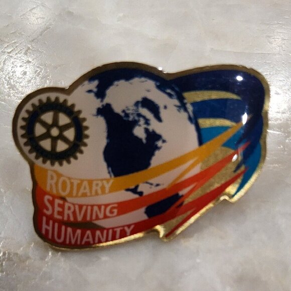 Rotary International Pin with World Map Design - Picture 2 of 3